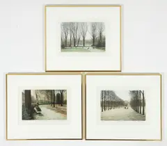November, I, II, IV, 1981, lithographs printed in colors, 8 x 11.75 inches by Harold Altman, pencil, offered Aug 2025