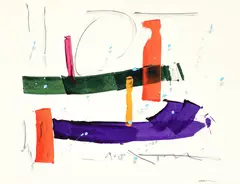 Gregory Kavalec, Untitled Abstraction, circa 1970, acrylic and mixed media on paper