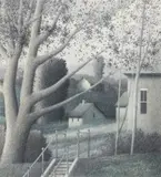 Robert Kipniss, Stairway, 1985, color, lithograph, pencil