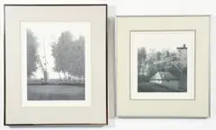 2 lithographs, late 20th century. FIRST: Yards and Saplings, color by Robert Kipniss, lithograph, pencil, offered Aug 2025