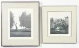 Robert Kipniss, 2 lithographs, late 20th century. FIRST: Yards and Saplings, color, lithograph, pencil