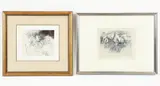 Jack Levine, 2 etchings. FIRST: Boudoir