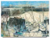 Maggie Milono, Abstracted Coastal Landscape, 1976, acrylic on canvas