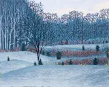 Gordon Mortensen, Sunset, 1984, color reduction, woodcut, pencil