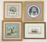 Group of 4 offset lithographs: Evening Congregation by Patricia Buckley Moss, 1990, pencil, offered Aug 2025