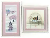Pair of offset lithographs: Apple Blossom Chat by Patricia Buckley Moss, 1997, pencil, offered Aug 2025