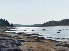 Squam Creek, Westport Island , Maine by Lucy Sallick, 1981, oil on canvas, offered Aug 2025