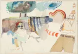 Joseph R. Shepler, (American, Western Pa. 1937-2018), Couple in the Park, 1971, watercolor on paper