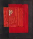 Tajima Hiroyuki, Last Flag, 1973, woodblock print in colors, 21 x 17.5 inches