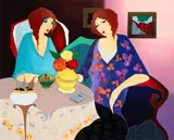 Itzchak Tarkay, Lunch Time, undated, color, serigraph on paper