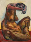 Paul Wherry, Seated Nude, circa 1965, oil on masonite panel