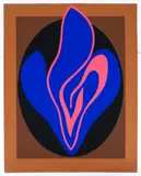 Jack Youngerman, Untitled (Blue, Pink and Brown), 1978, color, serigraph on paper, pencil