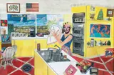 Jeff Zets, It's A Beautiful Day, Featuring Marilyn Monroe (The Yellow Star Frame), pre-printed magazine papers, collage and paint