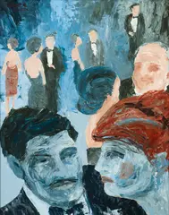 Cocktail Hour by Gregory Kiger, 1986, oil on board, offered Aug 2025