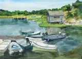 Robert Bowden, Boat Dock on Lake, 2009, watercolor