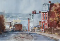 Hill District by Cynthia Cooley, 1983, watercolor, offered Aug 2025
