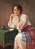 Sue Saniel Elkind, Portrait of a Fortune Teller, April, 1957, oil on canvas