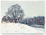 Charles Gibbons, (American/Pittsburgh, b. 1947), Winter Field, 1993, oil on canvas, plein air