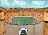 John Graves, Pitt Stadium, The Panthers at Practice, 2000, oil on canvas