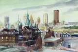 Jess Hager, Onion Top Church, 1983, watercolor