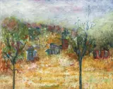 Phyllis Kindler, The Edge of Town, oil on board