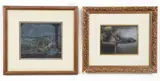 Malcolm Parcell, Pair of, oil pastels. 1. The Naturalist, mid 20th century, pencil and oil pastel on gray board