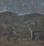 Malcolm Parcell, The Sickles Family, oil pastel on board