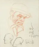 Samuel Rosenberg, Possible study for the painting Eviction, 1935, conte crayon and, pencil drawing