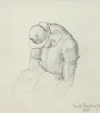 Samuel Rosenberg, Study for the painting Rest, 1938, pencil drawing