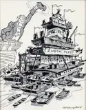 Zubik Fleet, Pittsburgh, PA, c.1950s by Nat H. Youngblood, ink and gouache on paper, offered Aug 2025