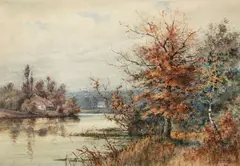 Untitled by A. Taunay, watercolor on paper country landscape, offered Aug 2025