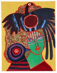 Guillaume Cornelis van Beverloo, (Dutch, 1922-2010), Portrait Imaginaire, 1981, color, lithograph on wove paper