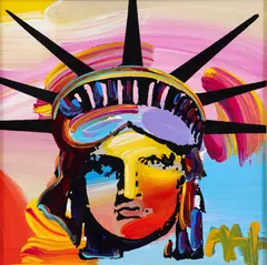 Liberty Head Version X #14 by Peter Max, 2012, acrylic on canvas, offered Jun 2025