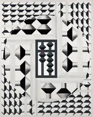 Yoshio Sekine, Abacus # 356, 1974, oil on canvas