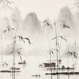 Shadow Mountain, late 20th century/ by Xiao Shunzhi, ink wash on paper, offered Jun 2025