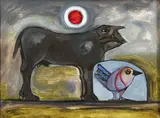 Kamal Youssef, Bull and Bird, 2010, oil on canvas