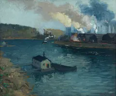 Aaron Harry Gorson, Steel Mills at Twilight, undated, oil on linen canvas, since relined