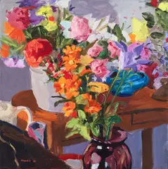 Summer Bouquet by Stephen Hankin, 1988, oil on linen, offered Jun 2025