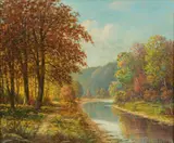 Albert Francis King, (American/Western PA, 1854-1945), Scalp Level Landscape and Lake, c.1920s