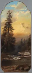 Jasper Lawman, Forest Interior with Stream, c.1860s, pastel on thin board