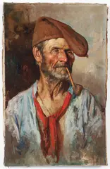 Giuseppe Giardiello, Il Vecchio Pescatore [The Old Fisherman], oil on canvas