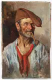 Giuseppe Giardiello, Il Vecchio Pescatore [The Old Fisherman], oil on canvas