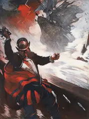 Thornton Oakley, An original illustration for the 1920 edition of the book 'Westward Ho', pastel with gouache and pencil