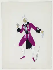 Erté, (Russian-born French Artist, 1892-1990), Torquemada - costume design for L'Heure Espagnole, 1945, gouache on paper