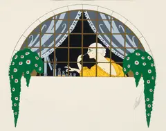 Erté, (Russian-born French Artist, 1892-1990), La Toilette, 1980, serigraph on paper