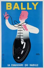 Hervé Morvan, Bally: La Chaussure qui Habille, 1950s, color, lithograph poster on paper, now linen backed