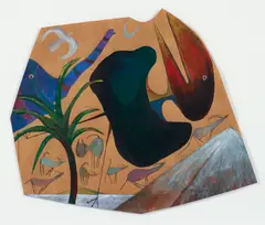 David Lewis, Dancing Animals, 1992, gouache on brown paper