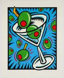 Burton Morris, Martini - Blue version, undated, screenprint on wove paper