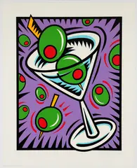 Burton Morris, Martini - Purple version, undated, screenprint on wove paper