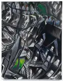 Douglas Cooper, (American/Pittsburgh, contemporary), Along Warrington, 1992, charcoal and oil on paper, mounted to canvas